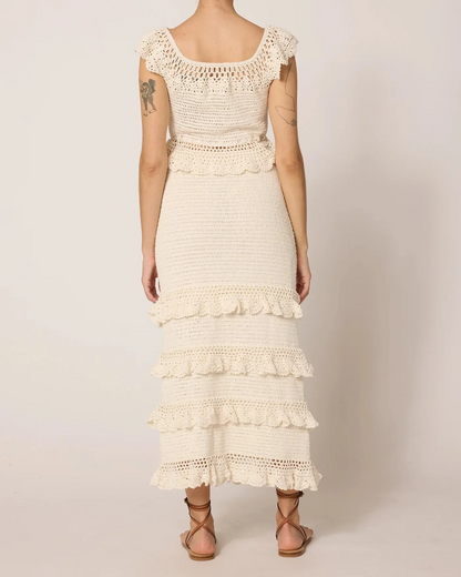 Beige Knit Dress Set