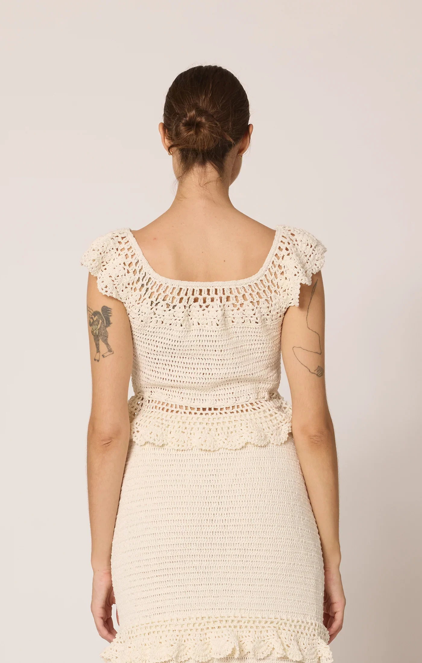 Beige Knit Dress Set