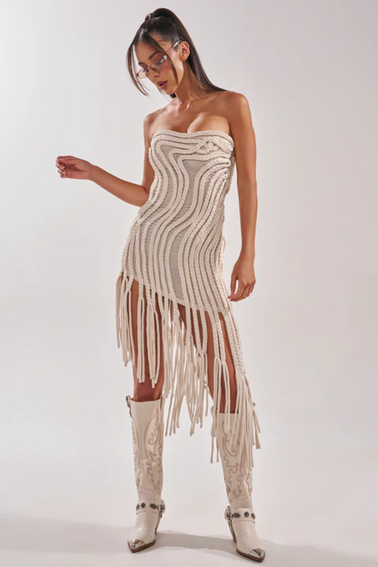 PLACE BRAIDED MIDI DRESS