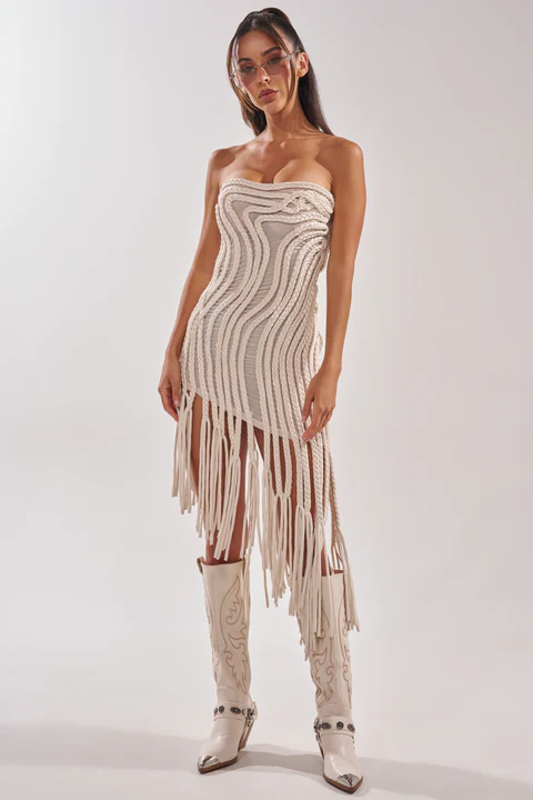PLACE BRAIDED MIDI DRESS