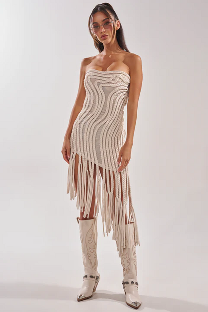PLACE BRAIDED MIDI DRESS