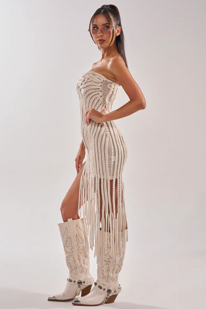 PLACE BRAIDED MIDI DRESS