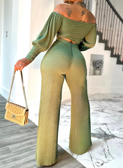 Green Striped Giovanni Pant Set