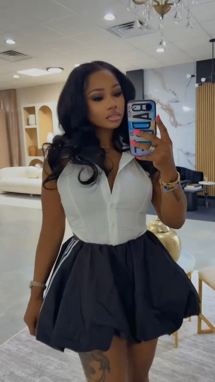 Asymmetrical Shirt + Bubble Skirt