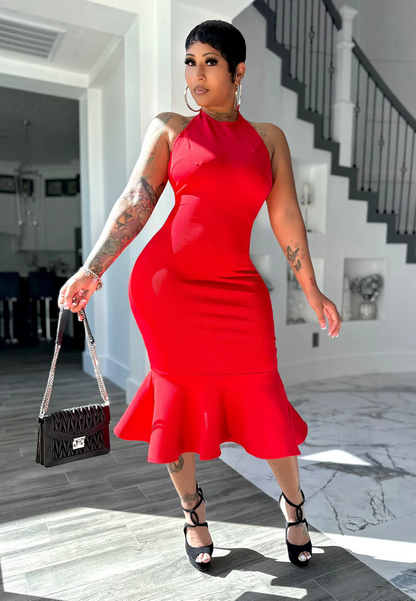 Bandage Pleated Dress