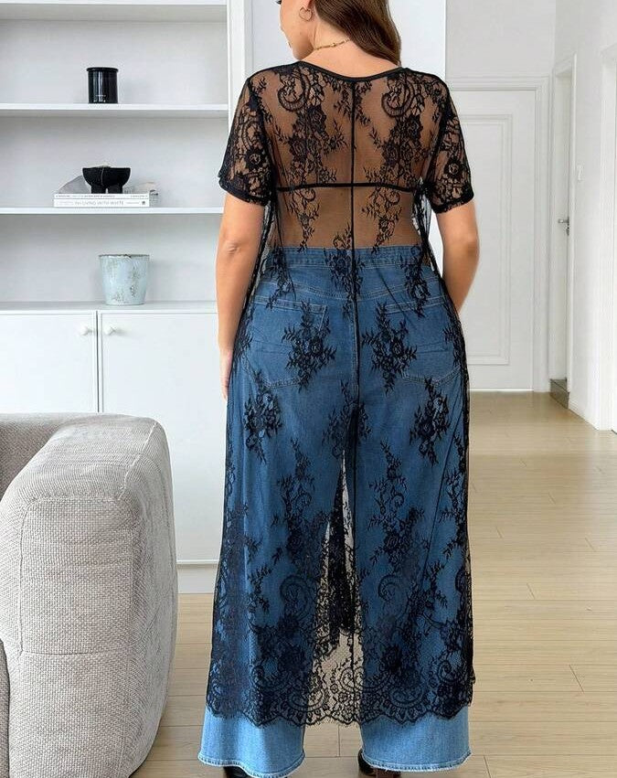 Sheer Lace Maxi Dress