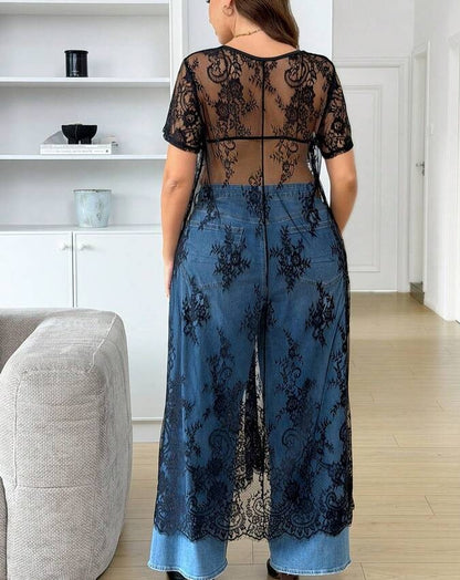 Sheer Lace Maxi Dress