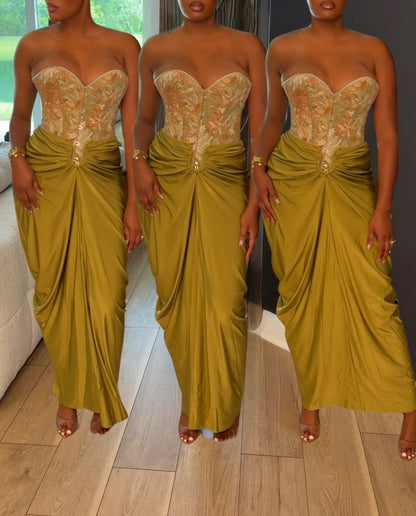 Corset Bustier Top+ Fishtail Skirt