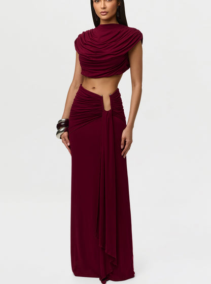 Smooth Draped Wired Maxi Dress