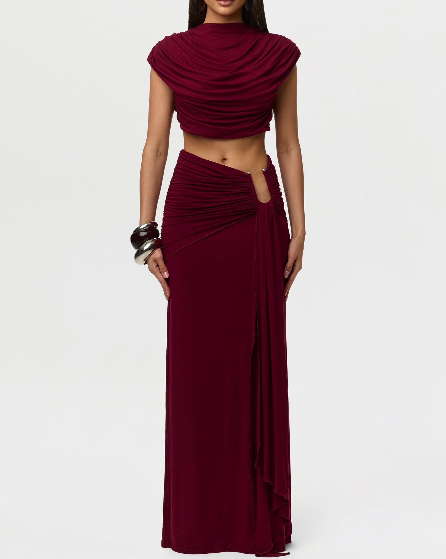 Smooth Draped Wired Maxi Dress