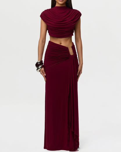 Smooth Draped Wired Maxi Dress