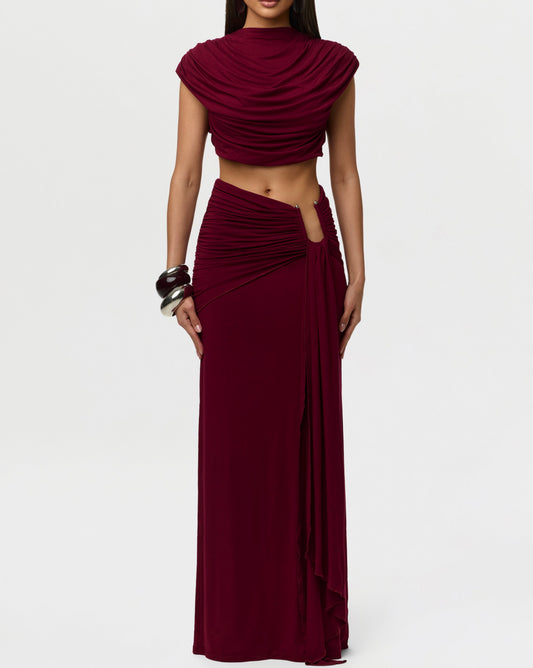 Smooth Draped Wired Maxi Dress