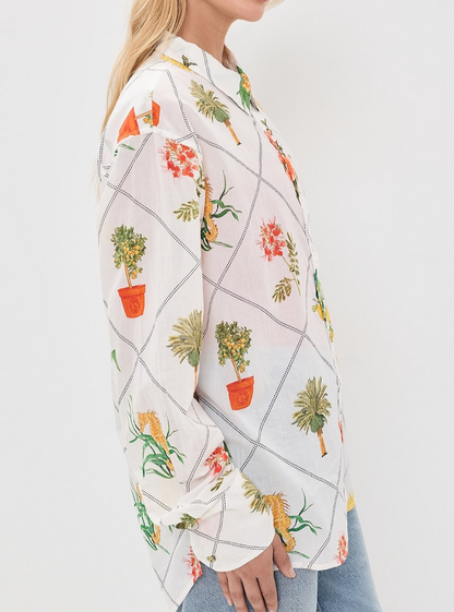Palm Beach Classic Button Down Shirt+Skirt Set