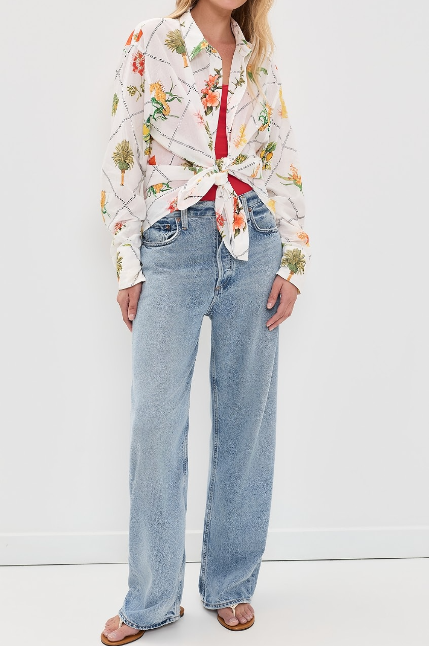 Palm Beach Classic Button Down Shirt+Skirt Set
