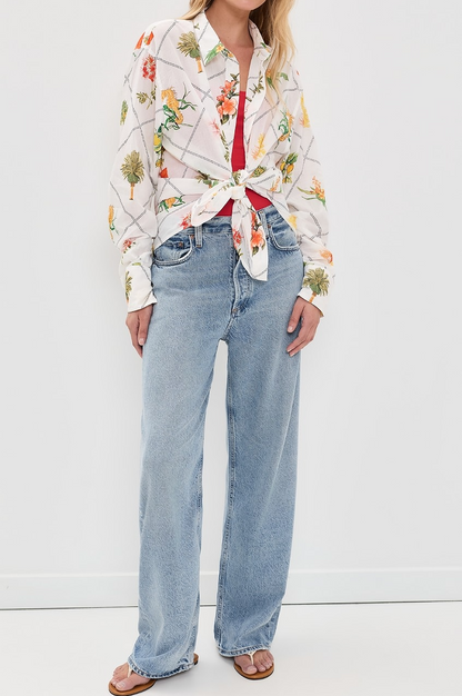 Palm Beach Classic Button Down Shirt+Skirt Set