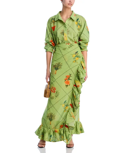 Palm Beach Classic Button Down Shirt+Skirt Set