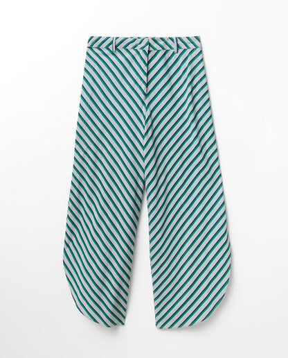 Striped tassel trim top+Striped Pants