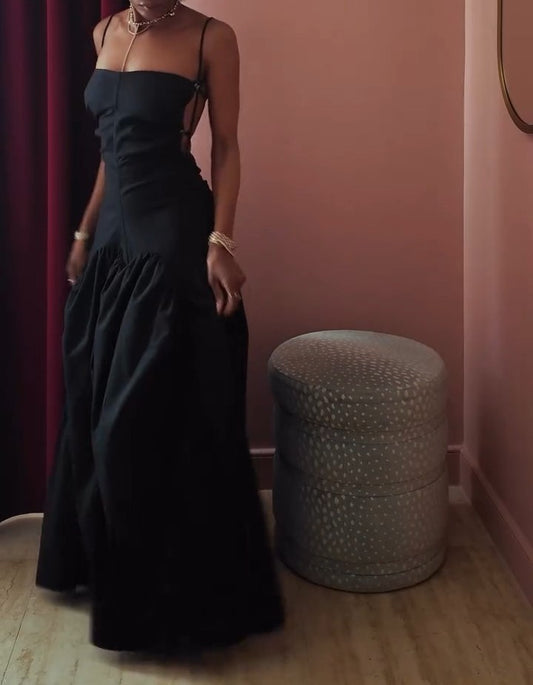 Open Back Cami Bubble Maxi Dress