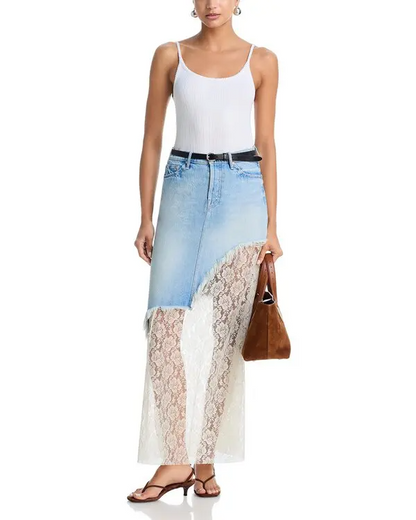 Denim Lace Skirt
