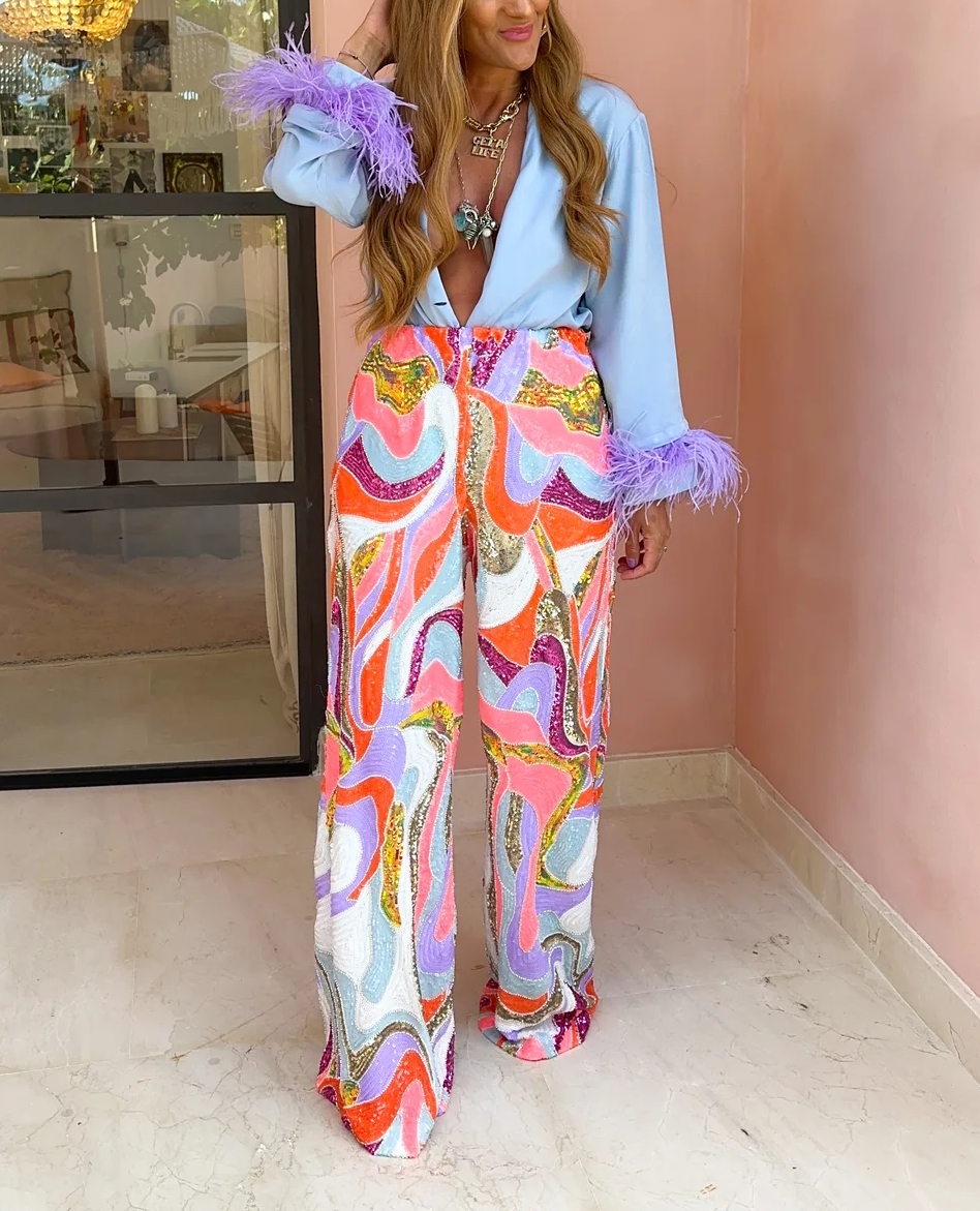 Luxe Beaded Sequin Trousers