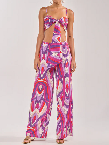 Multicolored Printed Two-Piec