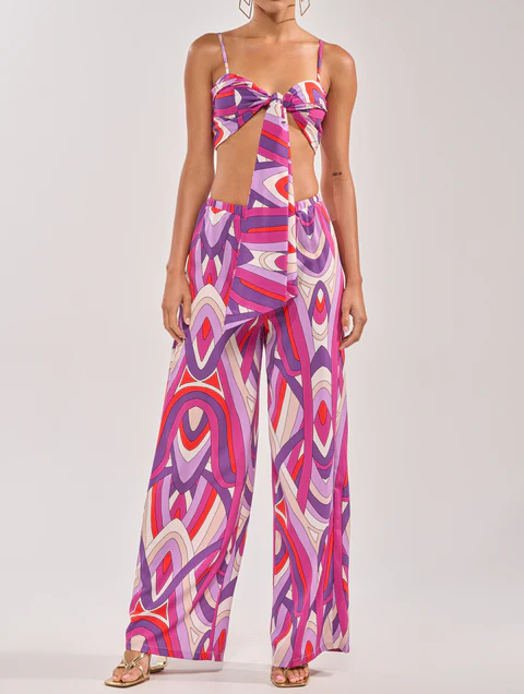 Multicolored Printed Two-Piece Set