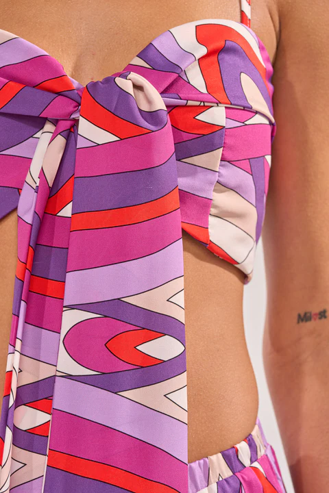 Multicolored Printed Two-Piec