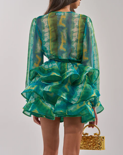 SEA BREEZE RUFFLE MINI DRESS