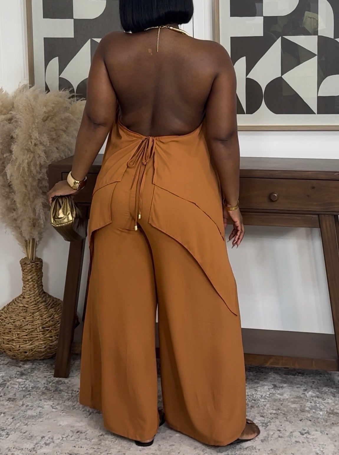Elegance In Orange Jumpsuit