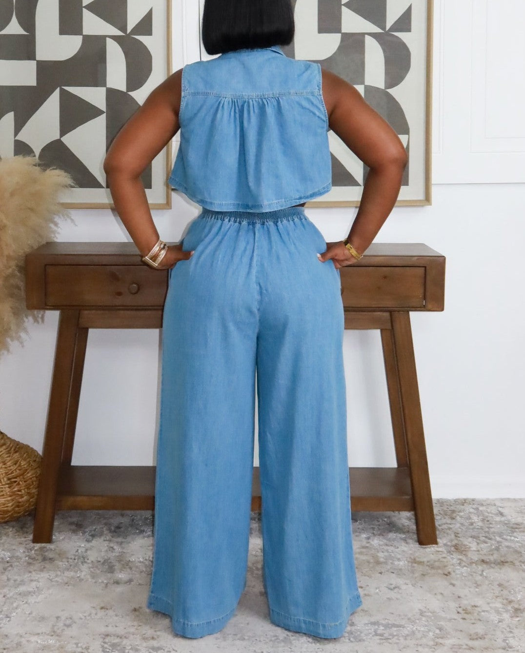 Stretchy Denim Jumpsuit