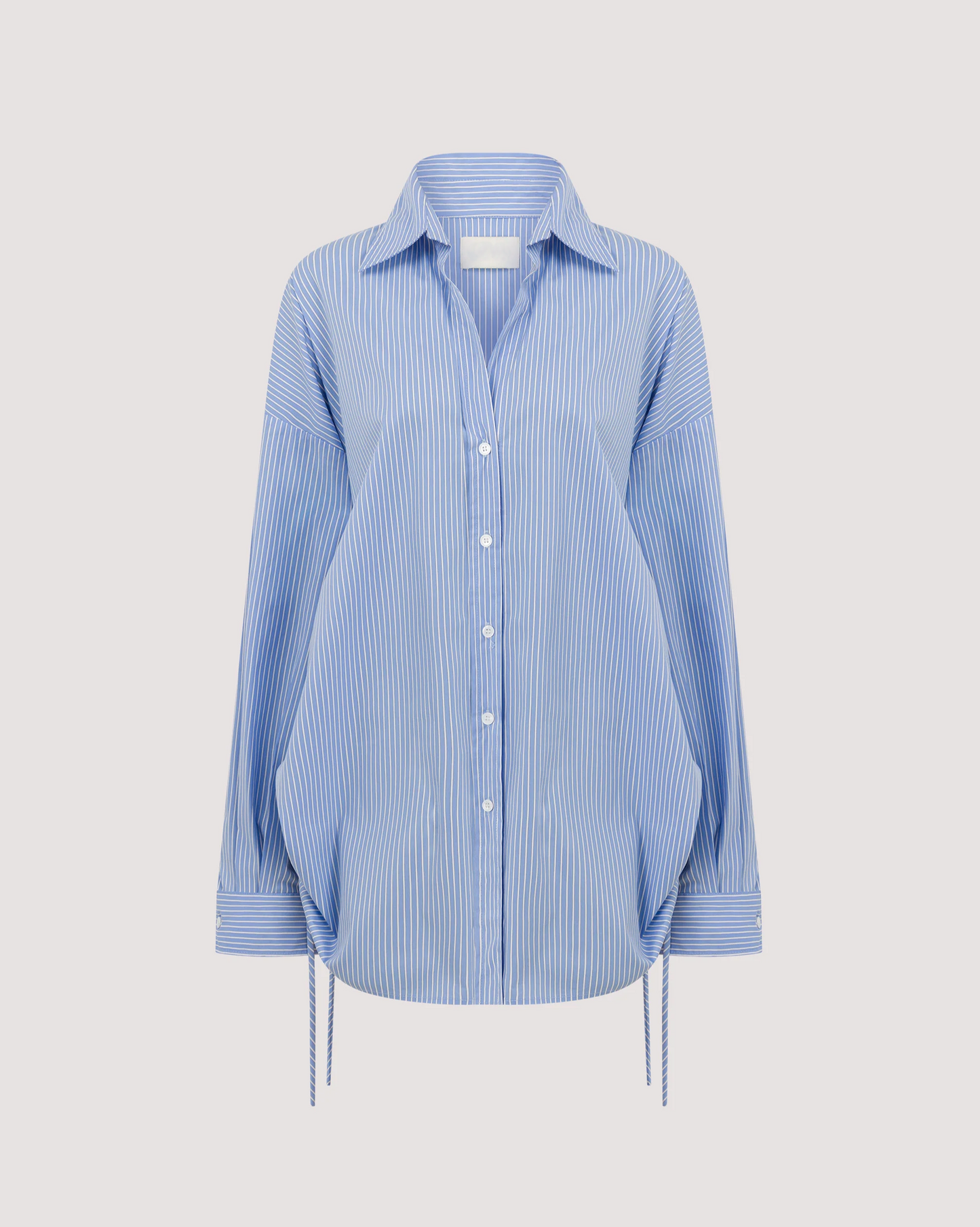 Blue Stripe Side Tie Shirt