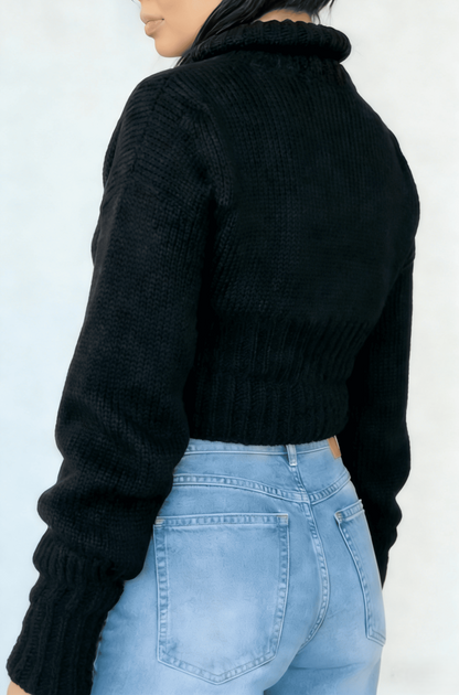 Ribbed Slit Irregular Knit Sweater