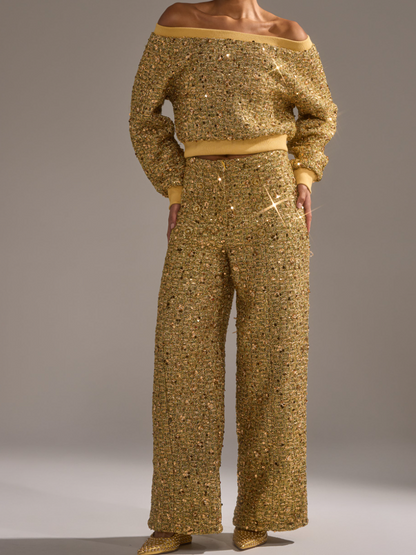 Metallic Knit Shoulder Suit