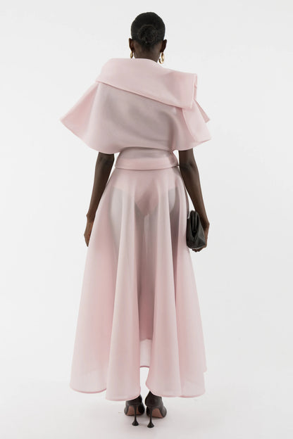 Asymmetric neckline deconstructed top