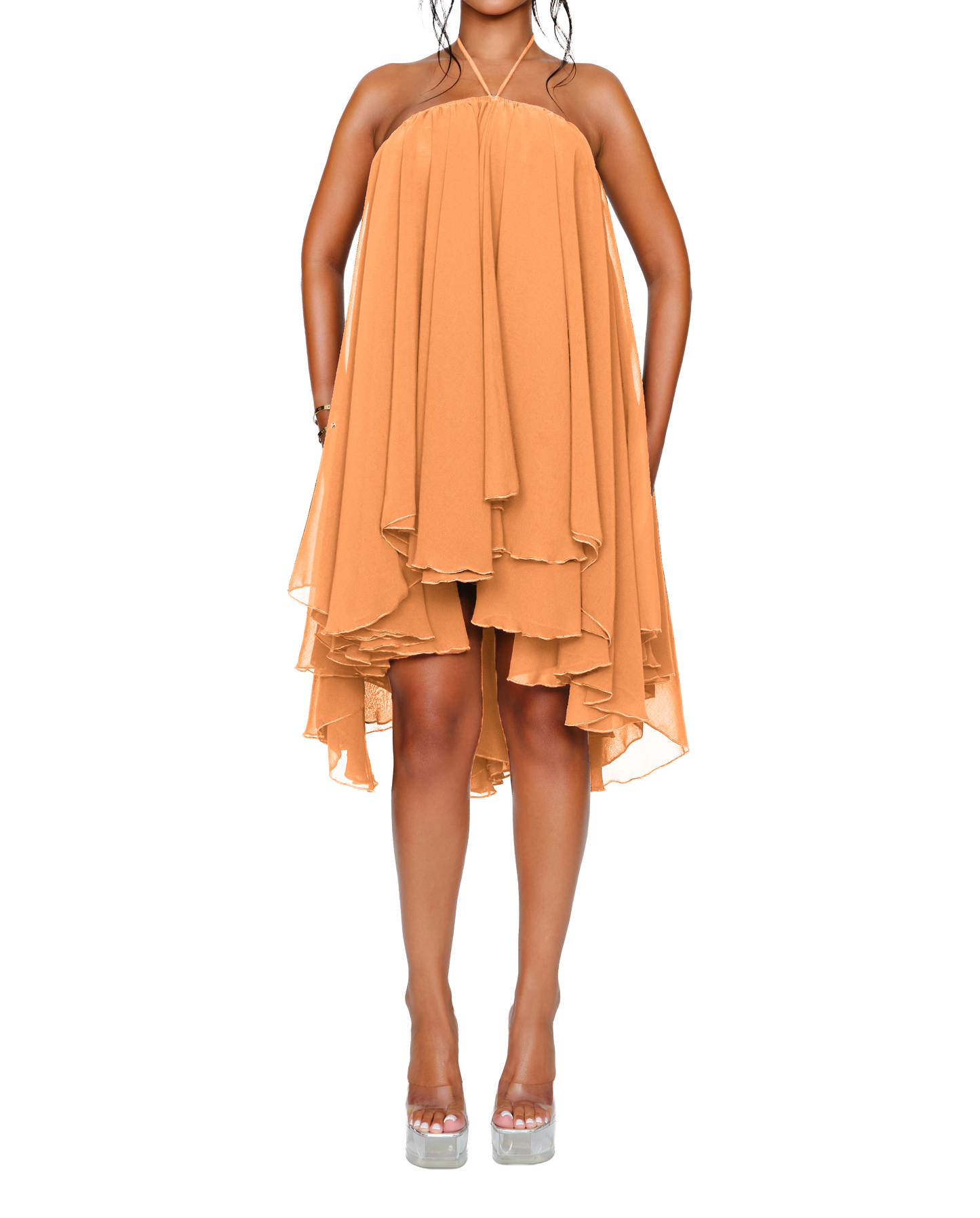 Strapless Pleated Mini Dress