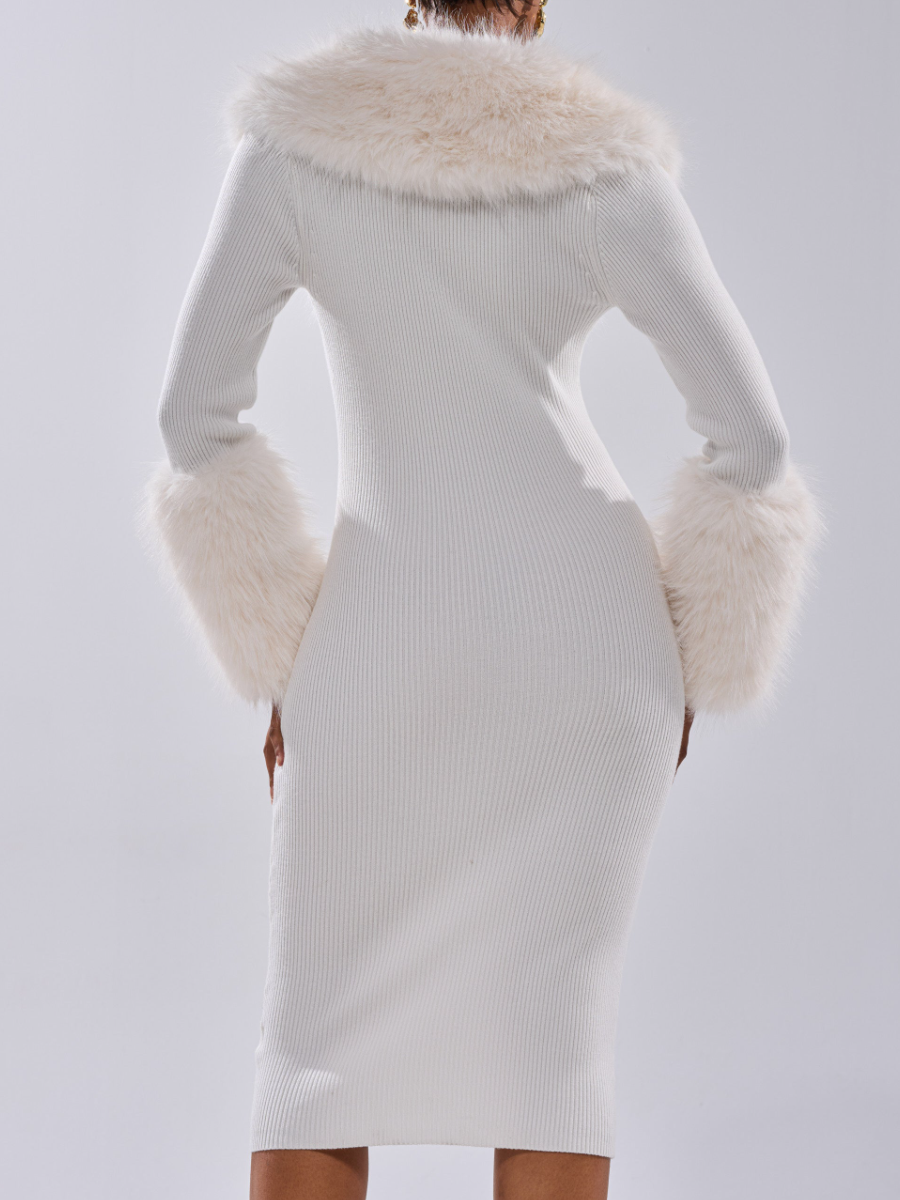 Woolen Rib Knit Dress