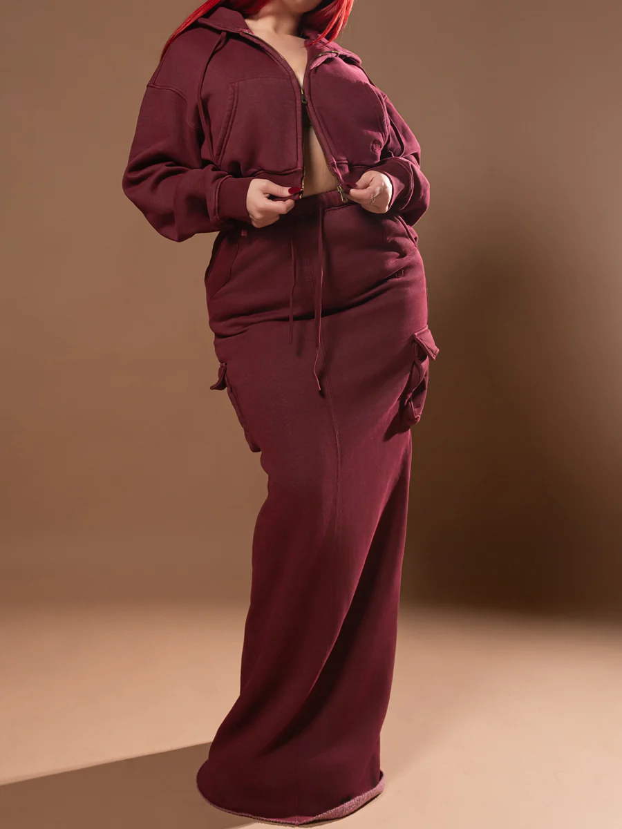 Cargo Hoodie and Cargo Skirt Set