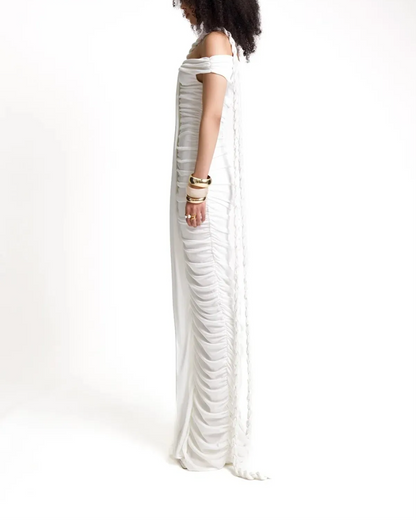 Elegant Pleated Maxi Dress