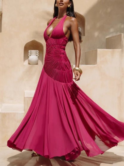 Flowing Pleated Maxi Dress