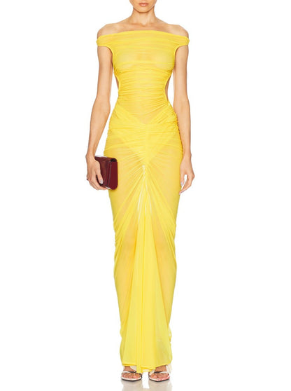 Cut Out Ruched Top+Ruched Pocket Long Skirt