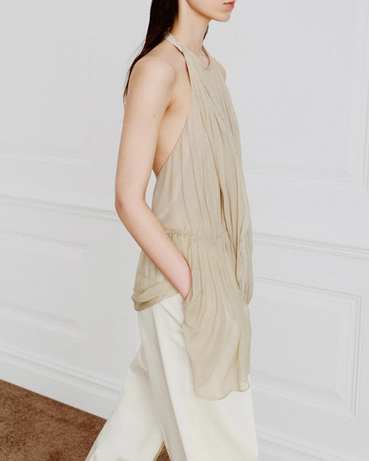 A-line top + asymmetrical pants set