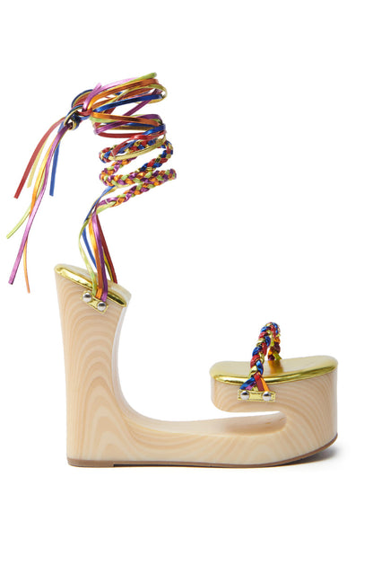 RAINBOW STRAPPY WEDGE SANDAL