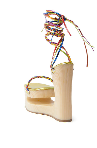 RAINBOW STRAPPY WEDGE SANDAL