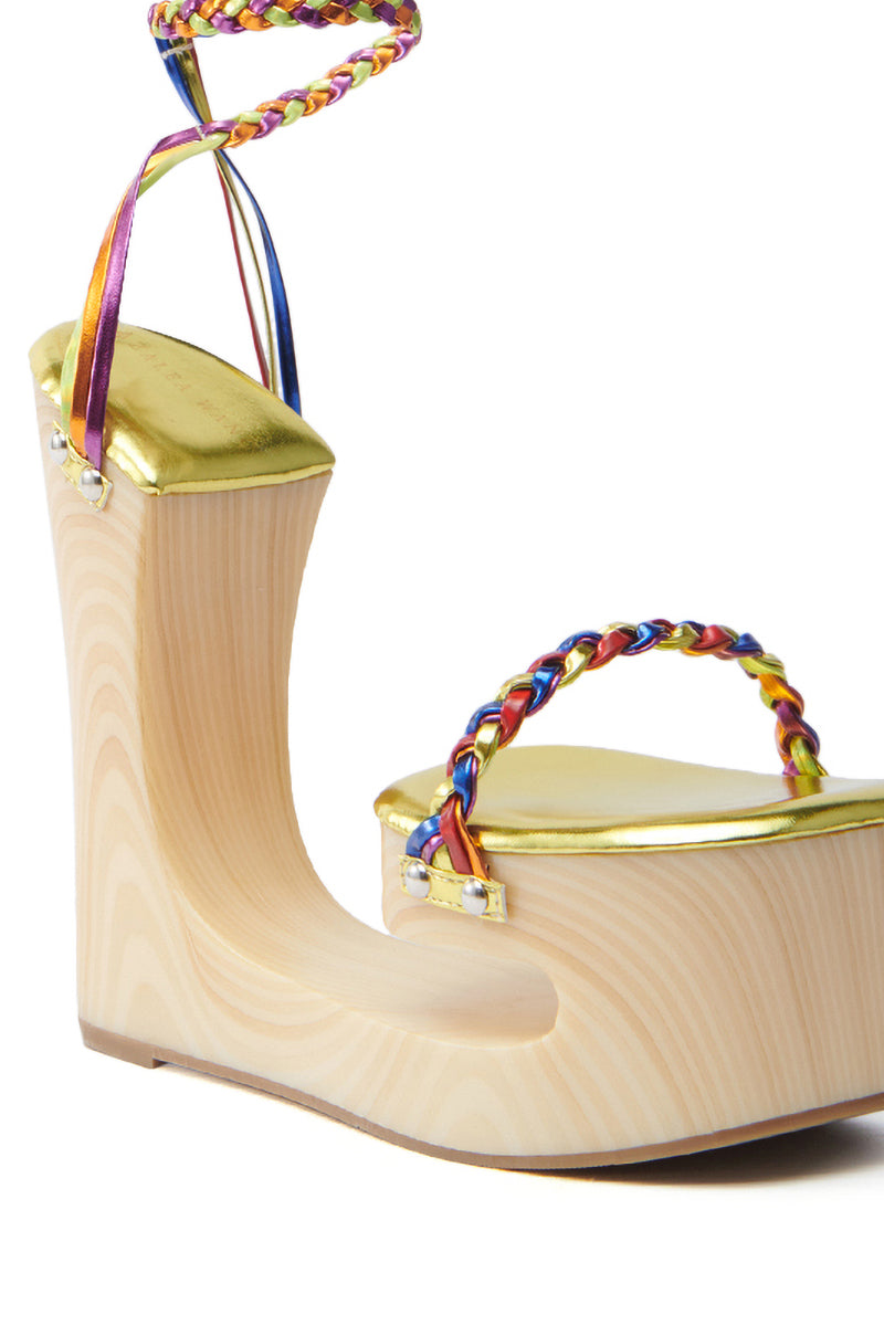 RAINBOW STRAPPY WEDGE SANDAL