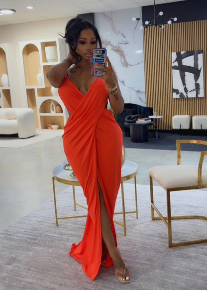 Cross-strap pleated dress