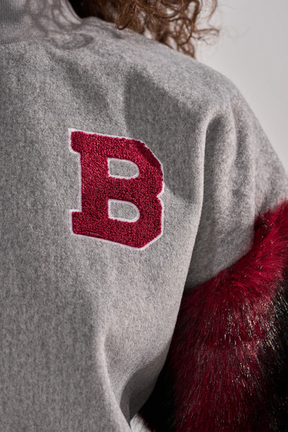 Faux Fur Sleeve Sweat