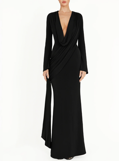 Elegant Pleated Long Dress