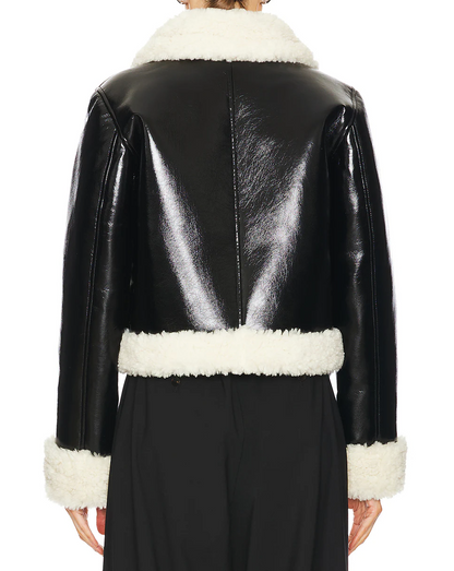 Leather Faxu Fleece Jacket