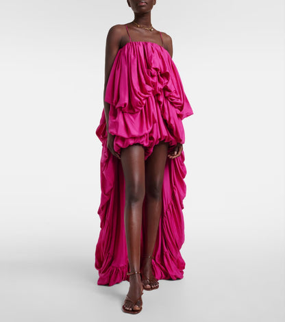 Asymmetrical Layered Gathered romper