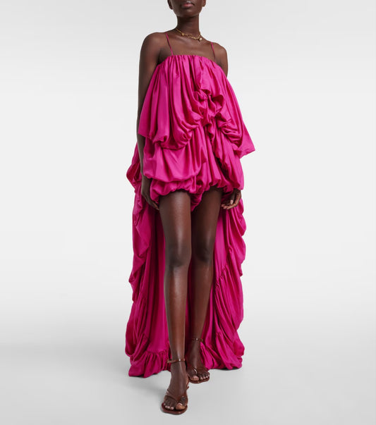 Asymmetrical Layered Gathered romper